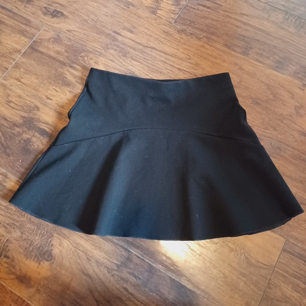 Witchery Black Circle Skater Mini Skirt Goth